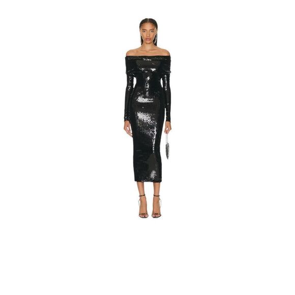 ALEXANDRE VAUTHIER Couture Edit Dress Black Sequin Size 36 US Small NWT $1,380 - Picture 1 of 8